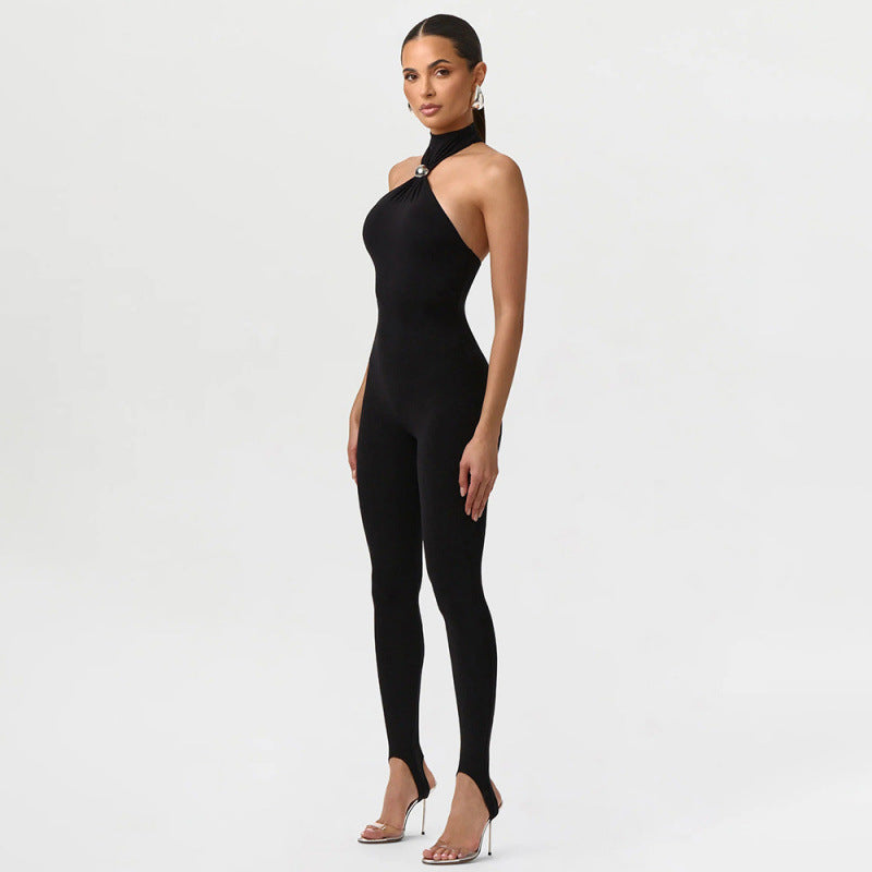 Damen Sportlicher Einteiler mit elegantem Kragen und dezenten Cut-Outs Skovae