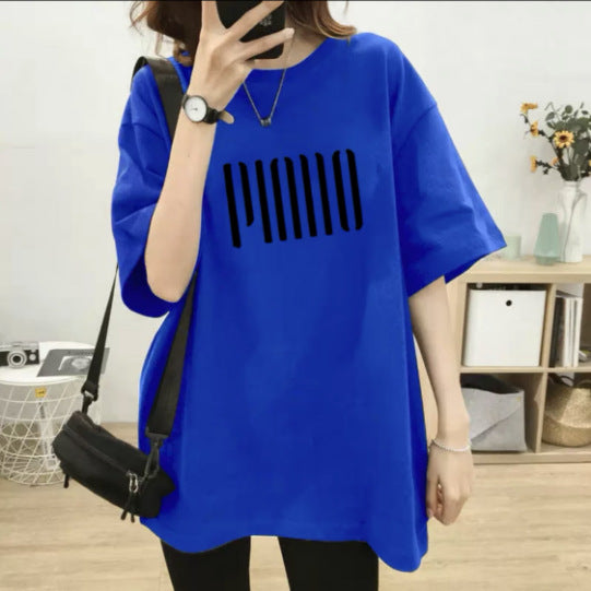 Dame T-shirt i afslappet oversized stil med moderne grafiktryk Stilla