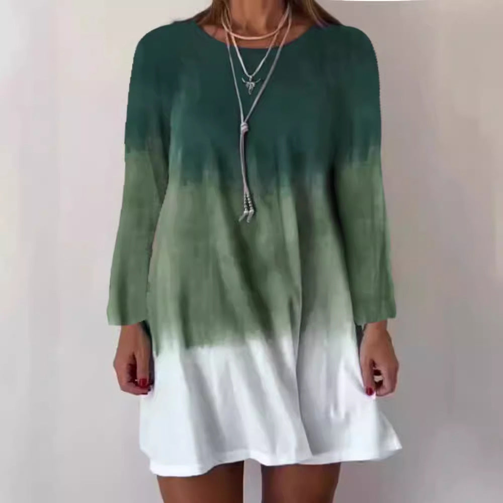 Dame fritidskjole med stilfuld ombre-design Stilla
