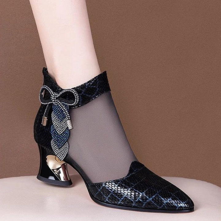 Dame elegante Slingback-pumps med moderne glans og buet hæl Stilla