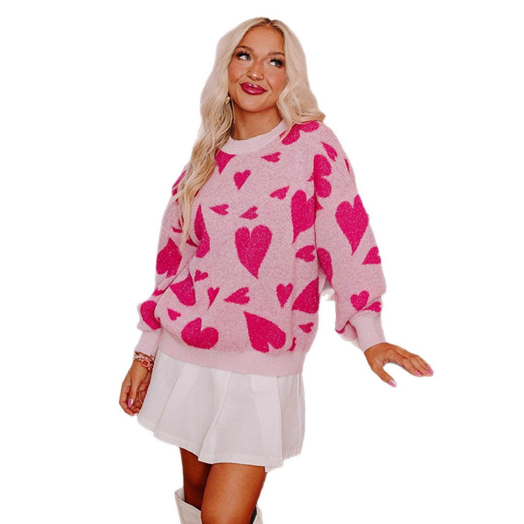 Kvinders legesyge sweater med hjerte mønstre Stilla