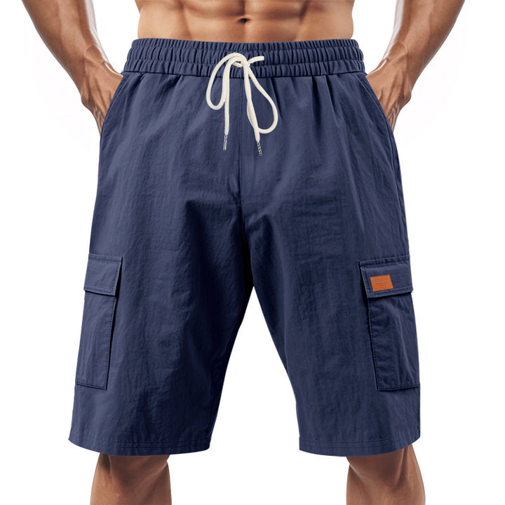 Herre afslappede cargo-shorts med sidelommer og elastisk talje Stilla
