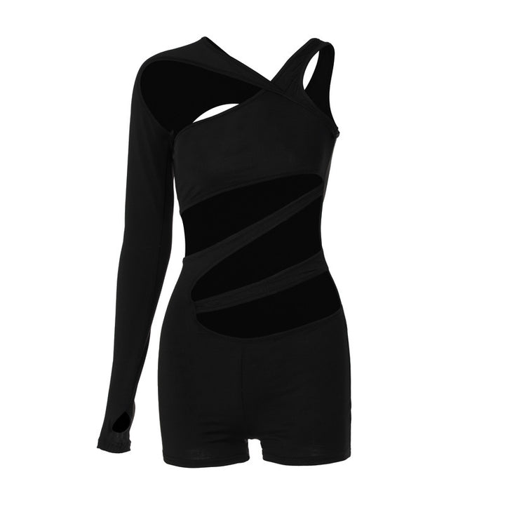 Dame moderigtigt Cut-Out top med asymmetrisk design og lange ærmer Stilla