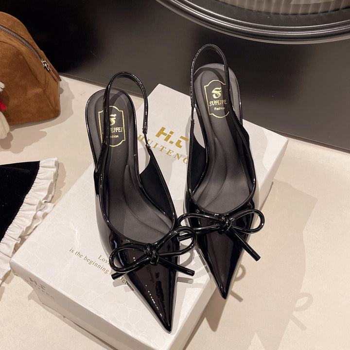 Dame elegante Slingback High Heels med sløjfeaccent Stilla