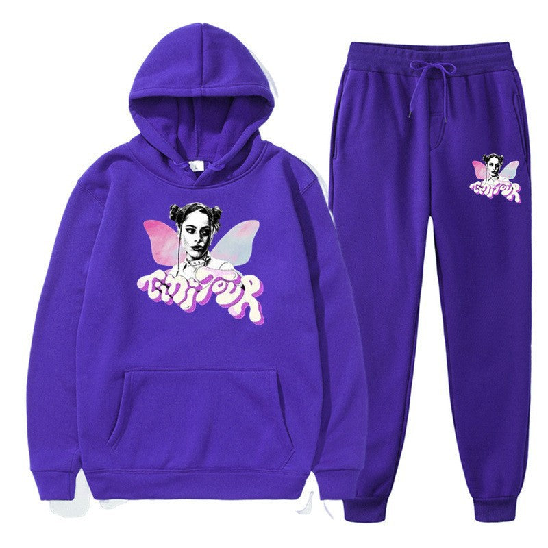 Women's sweatshirt og joggebukser sæt med kreativ grafisk design Skovae