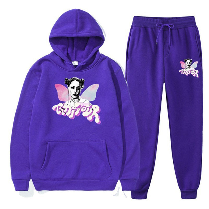 Women's sweatshirt og joggebukser sæt med kreativ grafisk design Skovae