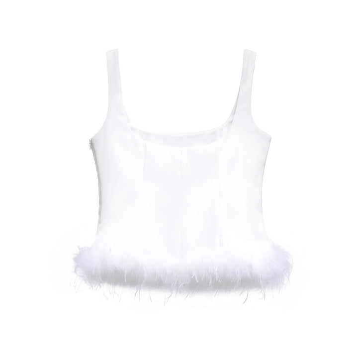 Femme Sleek Crop Top med Fjerkantet Kant Stilla