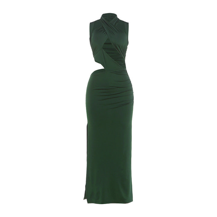 Dame Elegant Maxikjole med raffinerede draperinger og slank pasform Skovae