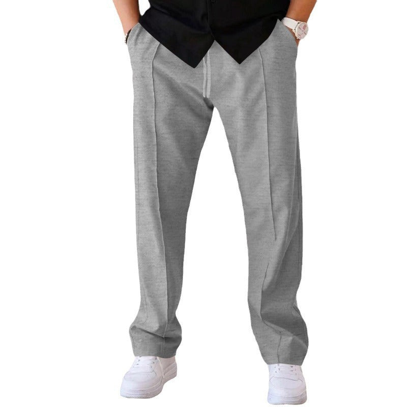 Herren nan loose casual pants with crease, elastic waistband and drawstring Skovae