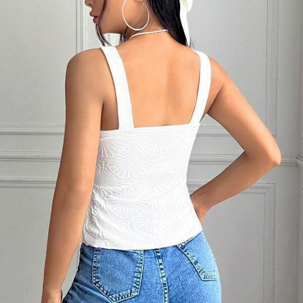 Kvinder Broderet Sommer Crop Top Stilla