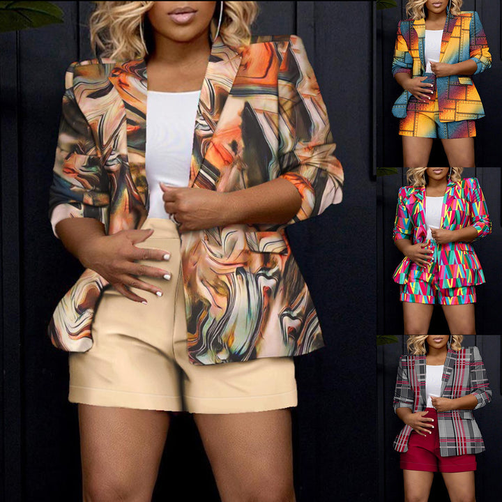 Dame afslappet ternet blazer Stilla