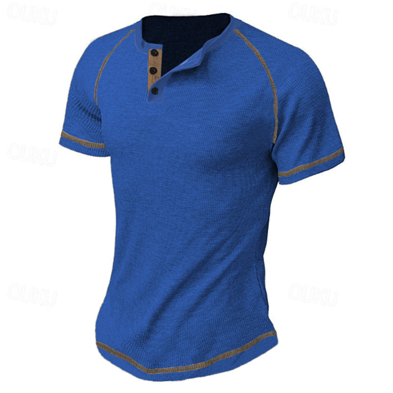 Herrer Fashion Henley T-shirt med kontrasterende accenter Stilla