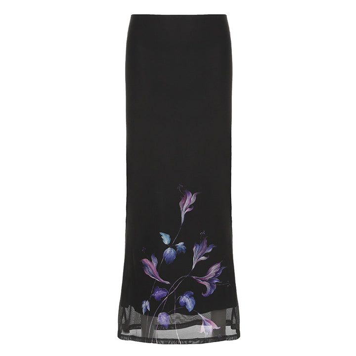 Dame Maxi-Nederdel med floralt design Skovae