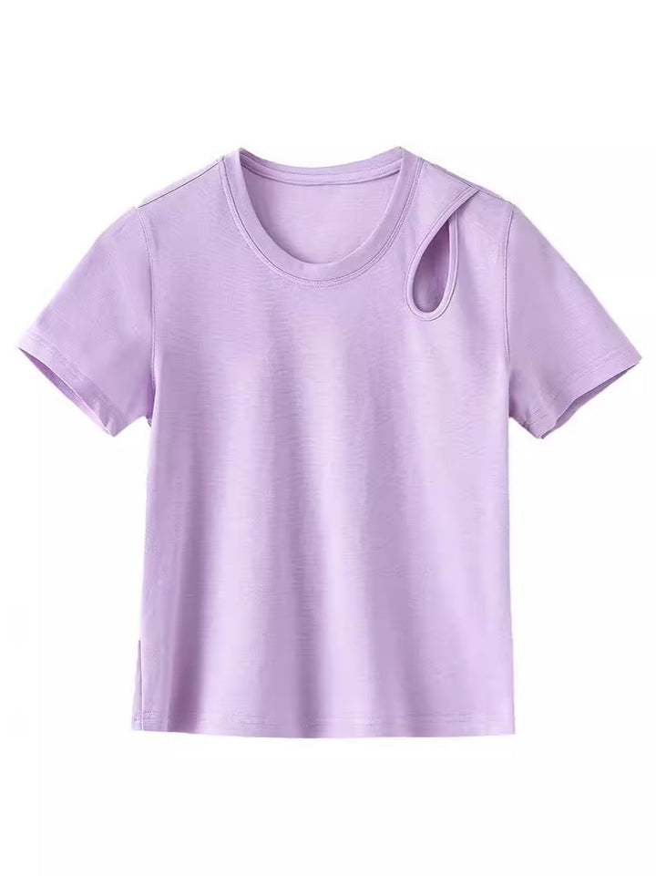 Dame moderigtig T-shirt med sidelæns cut-out Stilla