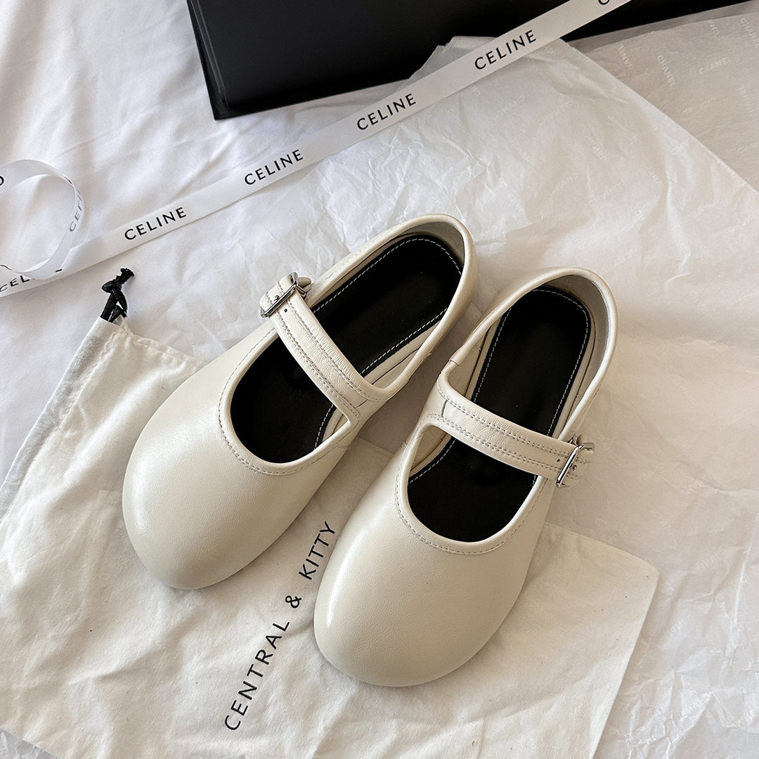 Femme Elegant Mary Jane Ballerinas med justerbar rem Stilla