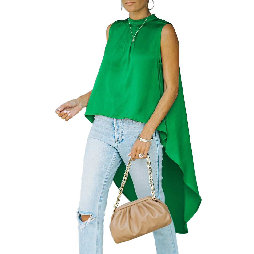 Kvinders bluse med asymmetrisk snit og flydende materiale Skovae