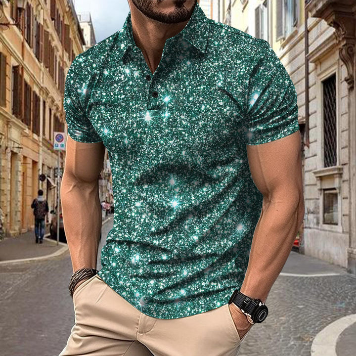 Herrer Poloshirt med skinnende stjerner-design og høj kvalitets bomuldsblanding Stilla