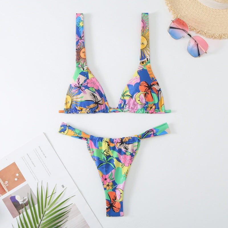 Dame smuk bikini med florale mønstre Skovae