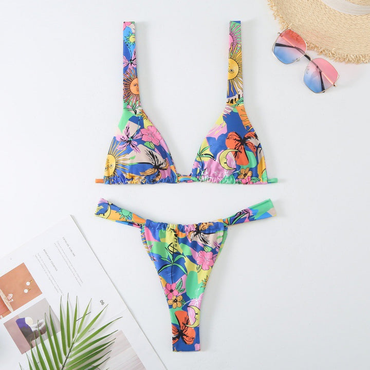 Dame smuk bikini med florale mønstre Skovae