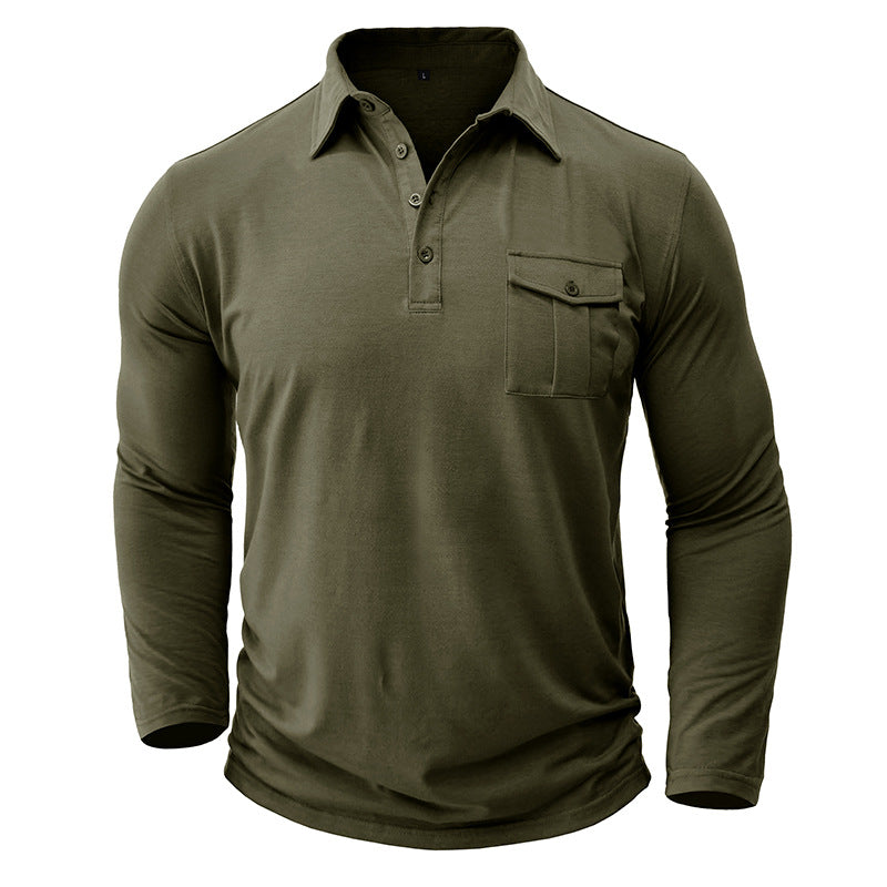 Herre Langærmet Henley Polo med moderne ståkrave Stilla