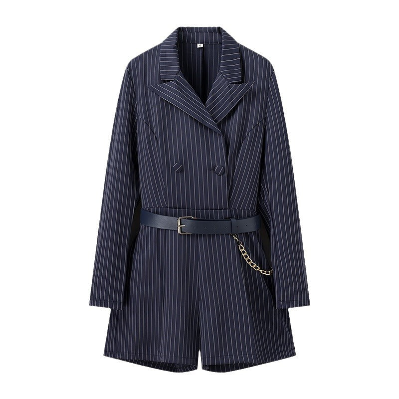 Dame blazer overalls med elegant talje og moderigtige striber Stilla