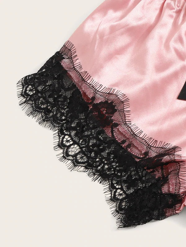 Dame Spids BH og Satin Shorts Sæt Stilla