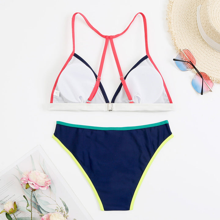Dame Triangel-Bikini med justerbare stropper og moderne kontrastdetalje Stilla