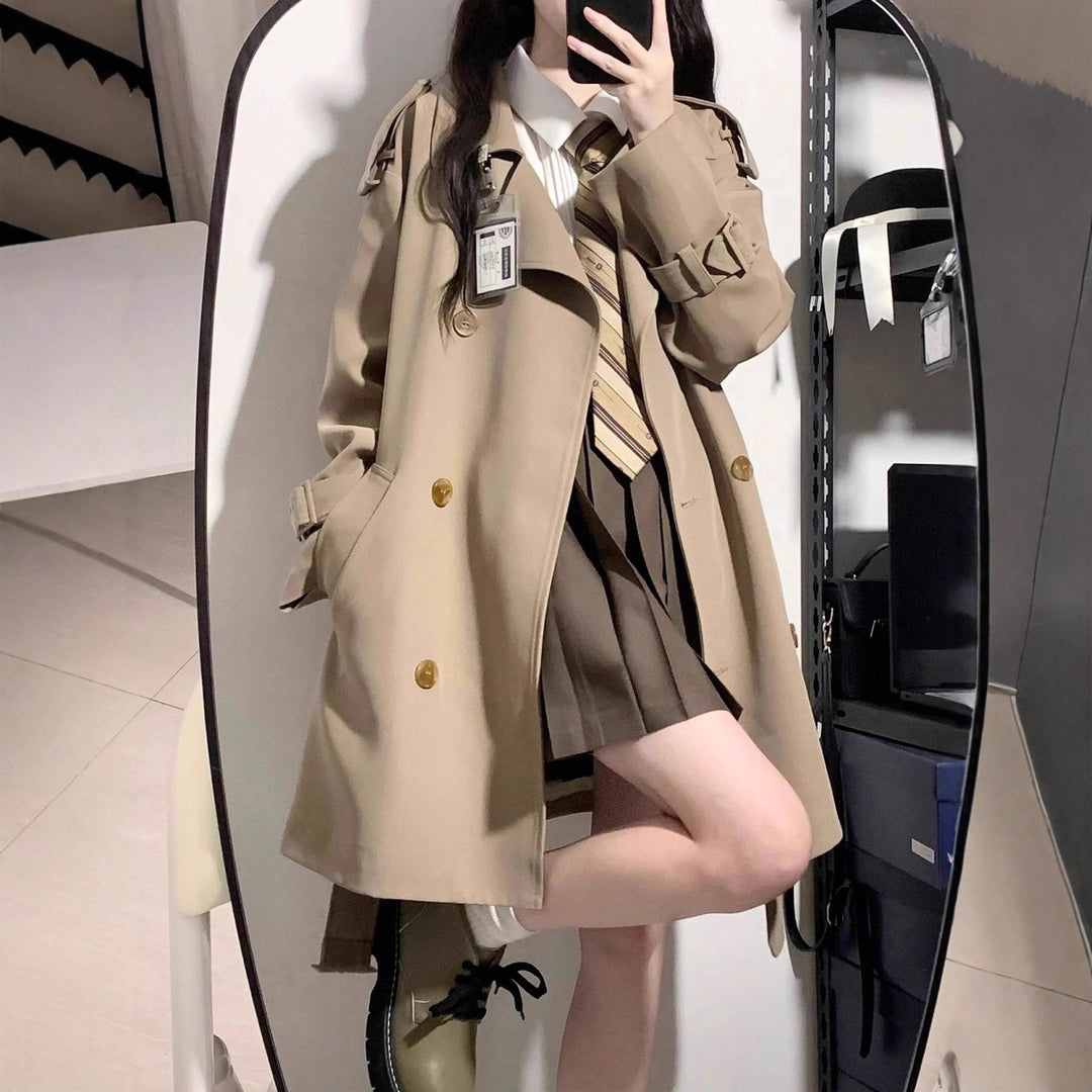 Dame Mode Trench Coat med Oversized Skæring Stilla