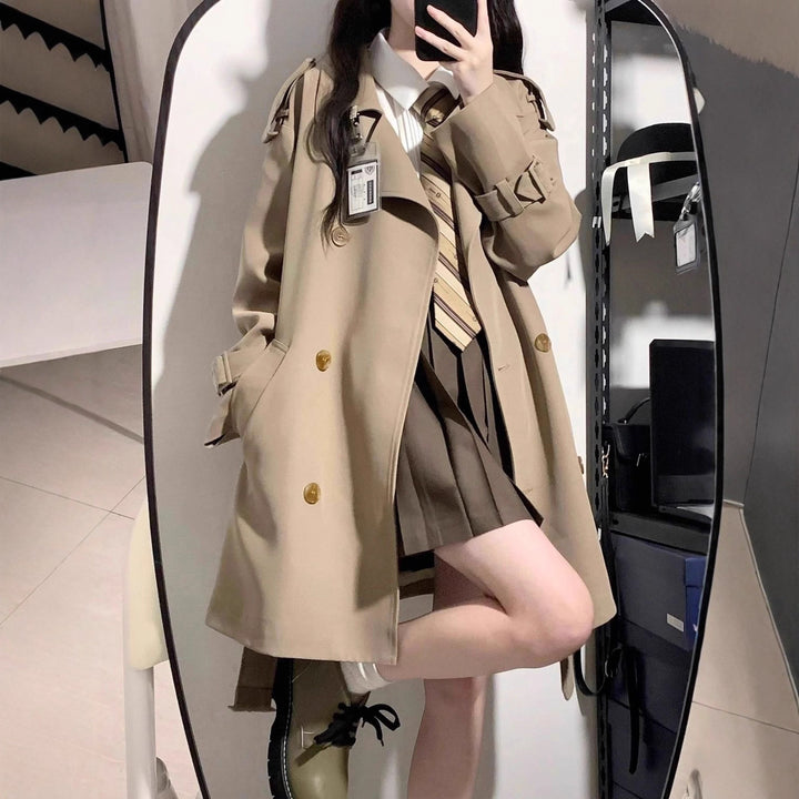 Dame Mode Trench Coat med Oversized Skæring Stilla