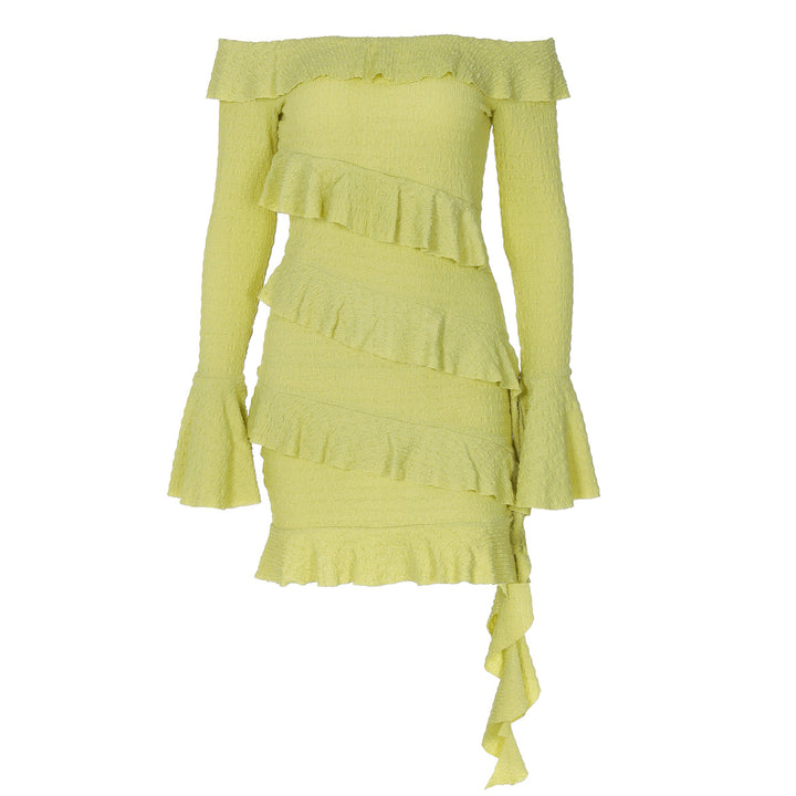 Dame Off-Shoulder Minikjole med rynkedetaljer og elegant snit Stilla