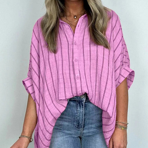 Dame afslappet oversized skjorte bluse Stilla