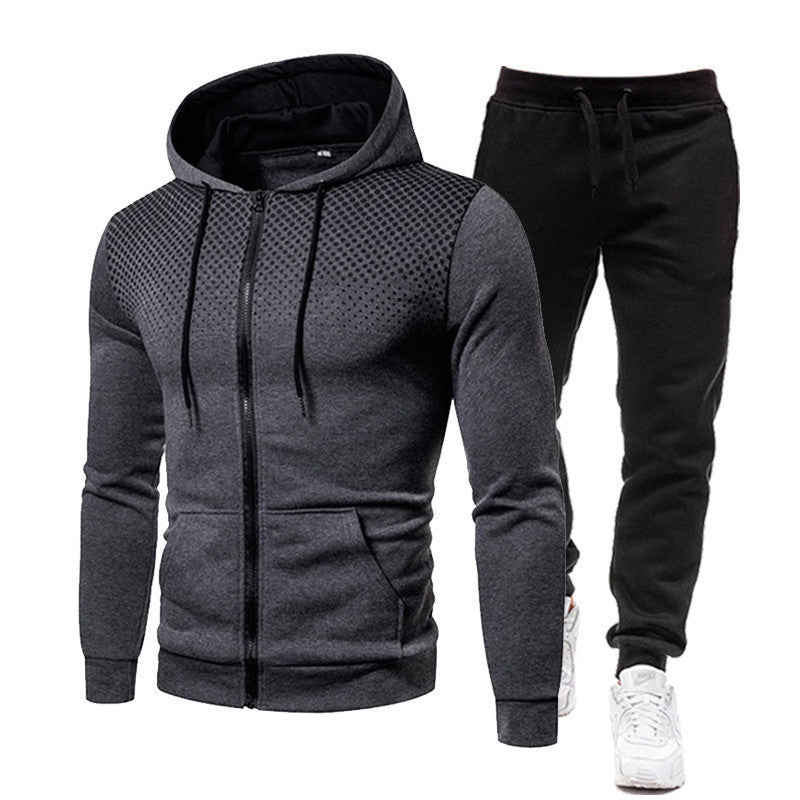 Herren Sportsligt Zip-Hoodie og Joggingbuks Sæt Stilla