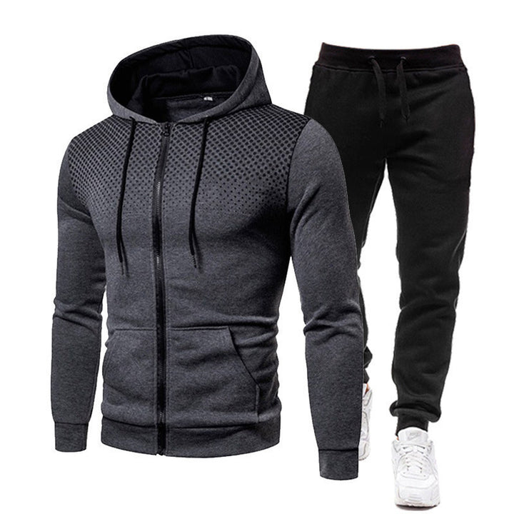 Herren Sportsligt Zip-Hoodie og Joggingbuks Sæt Stilla