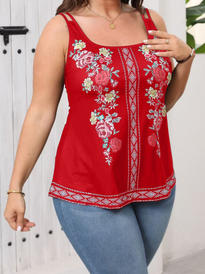 Dame Blomster Broderet Swingtop Stilla
