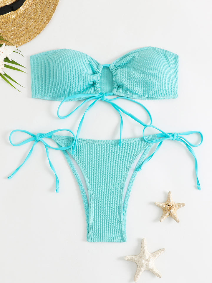 Dame Strapless Ripp-Bikini-Sæt Stilla