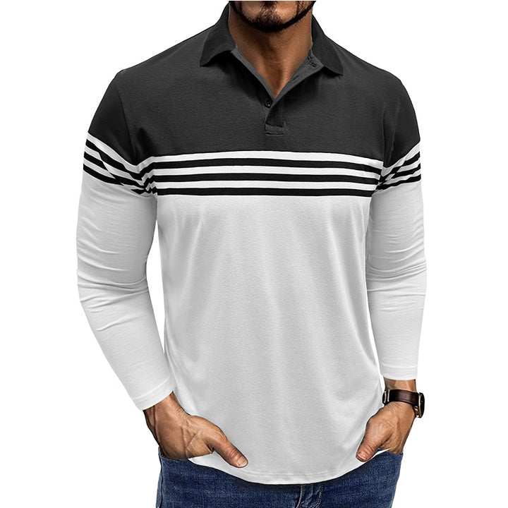 Herrer polo-shirt med moderigtig stribemønster Stilla