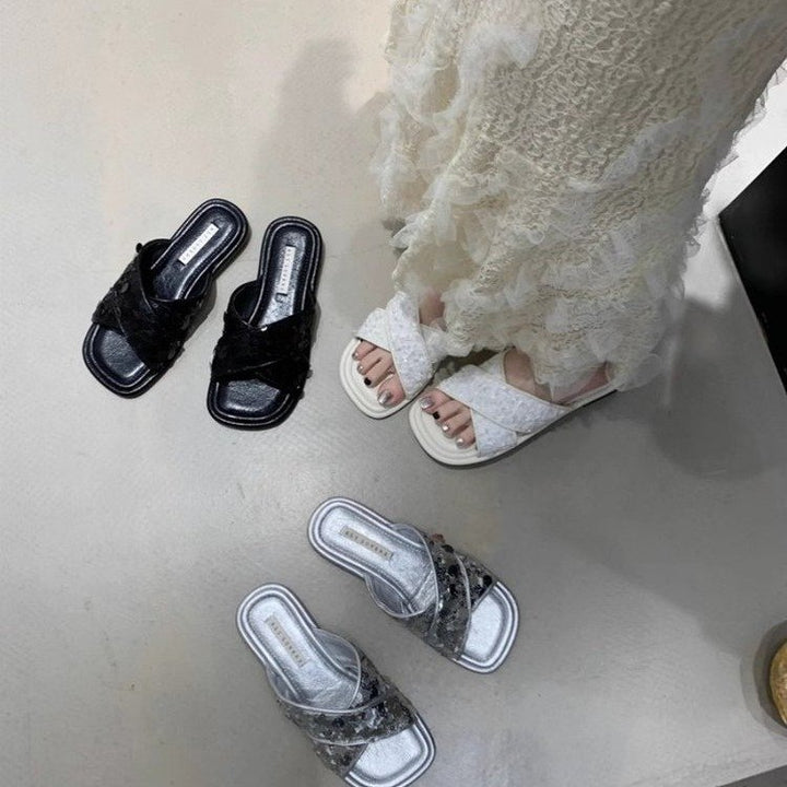 Dame Glitrende Sandaler med moderne Remdesign Stilla