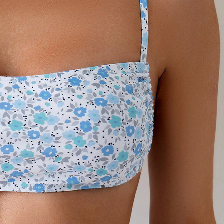 Dame Bandeau-Bikini-top med glædeligt blomsterprint Skovae