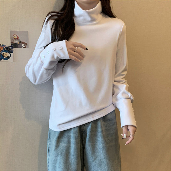 Femme Rullekrave Fritids Top Stilla