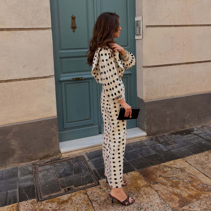 Damer Elegant Maxi Kjole med Ruffle Detaljer Stilla