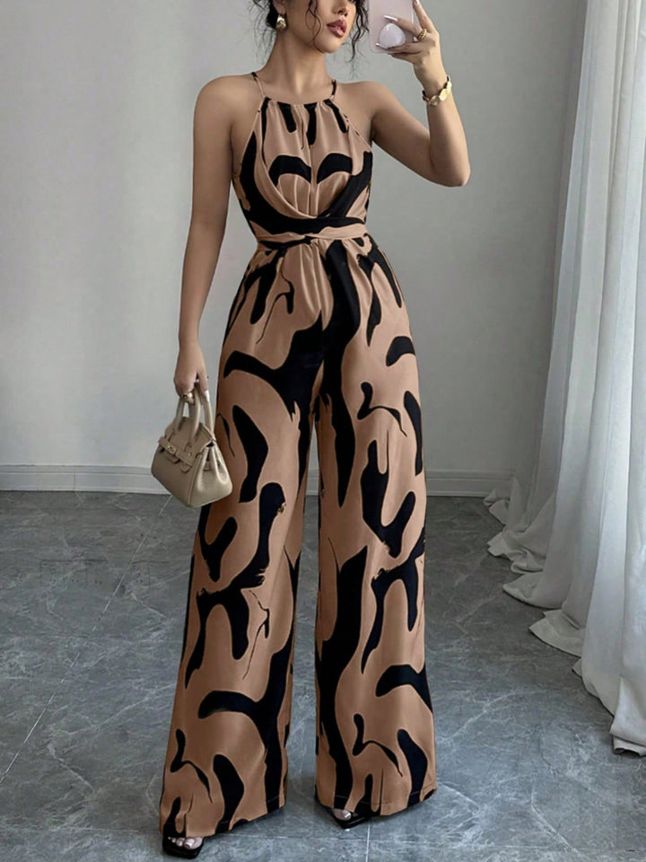 Dame jumpsuit med vidde ben og trendy mønster Stilla