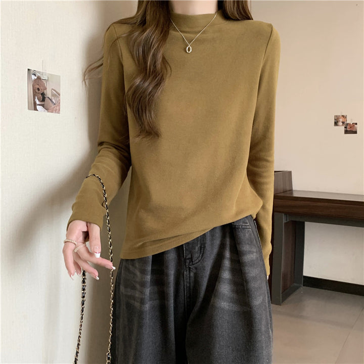 Dame Casual Mock Neck Langeærmetop Stilla
