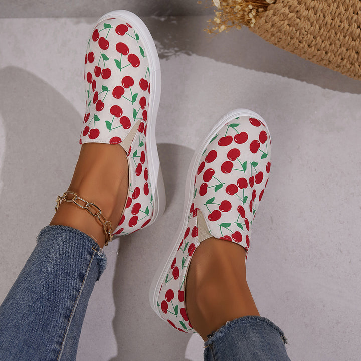 Dame Slip-On Sneakers med frugtigt design og elastiske indsatser Stilla