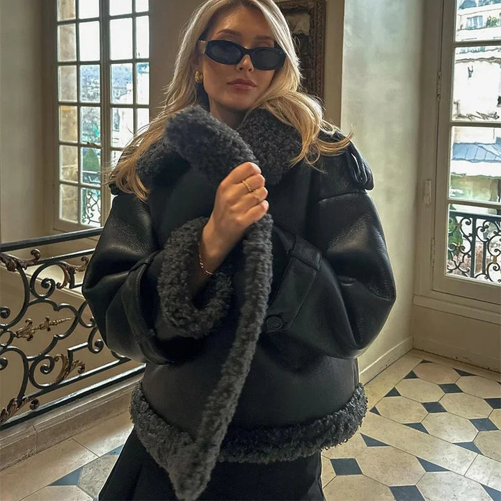 Dame Mode Vinterjakke med Faux Fur Krave Stilla