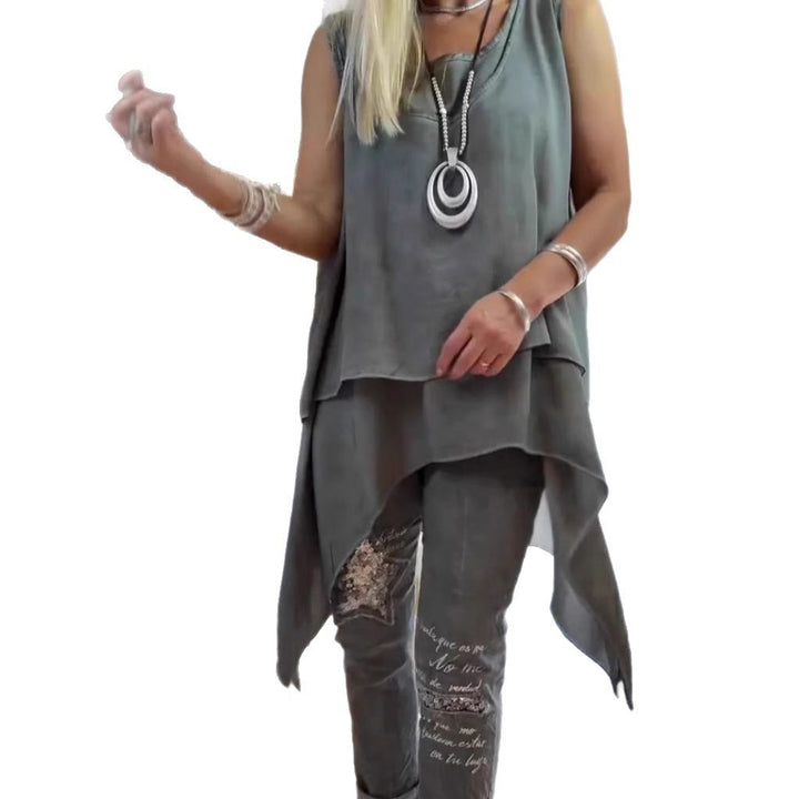 Dame luftig Longtop med asymmetrisk søm og minimalistisk silhuet Stilla