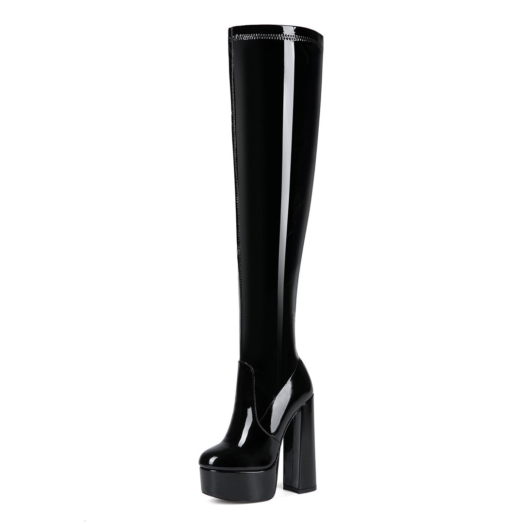 Femme Over-the-Knee Glinsende Platform Stiletto Støvler Stilla