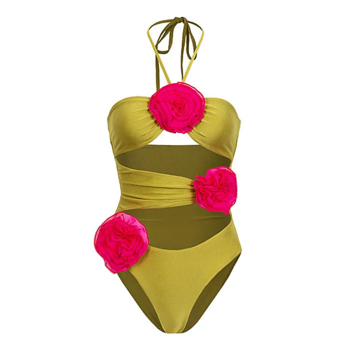 Dame Bikiniset med blomster ruffles design Skovae