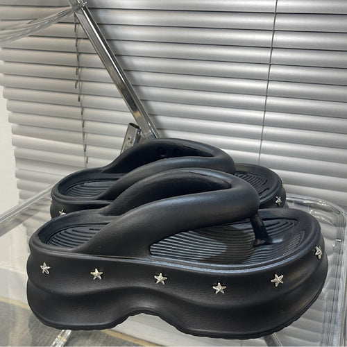 Damer Komfortable og stilfulde flip-flops med glamourøse stjernedekorationer Stilla