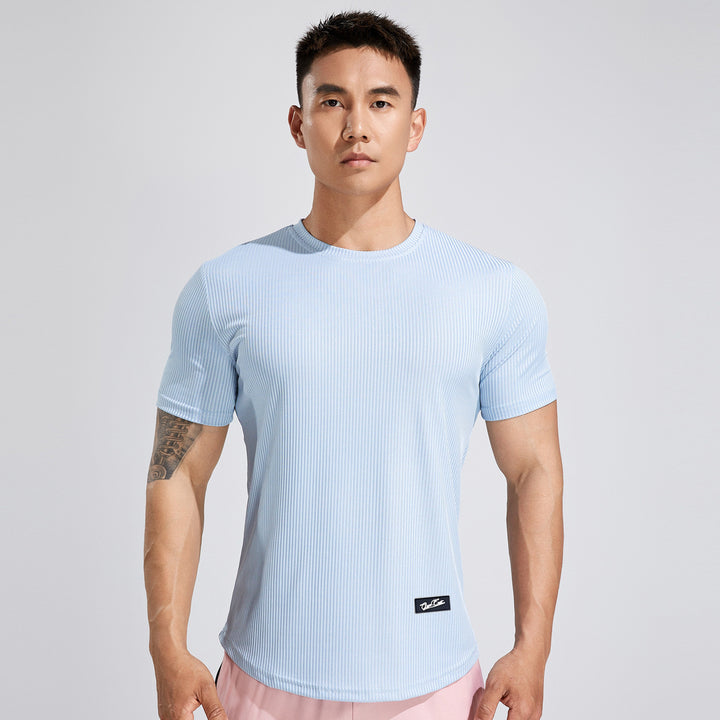 Herrer Sporty kompressions-T-shirt med struktureret design Stilla