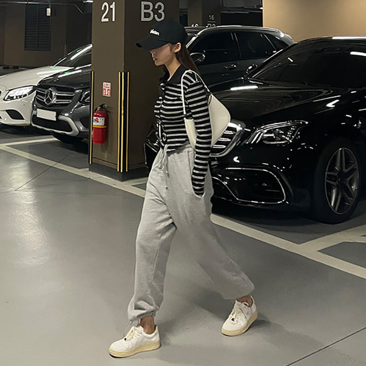 Kvindernes komfortable, vide sweatpants med elastisk talje Stilla
